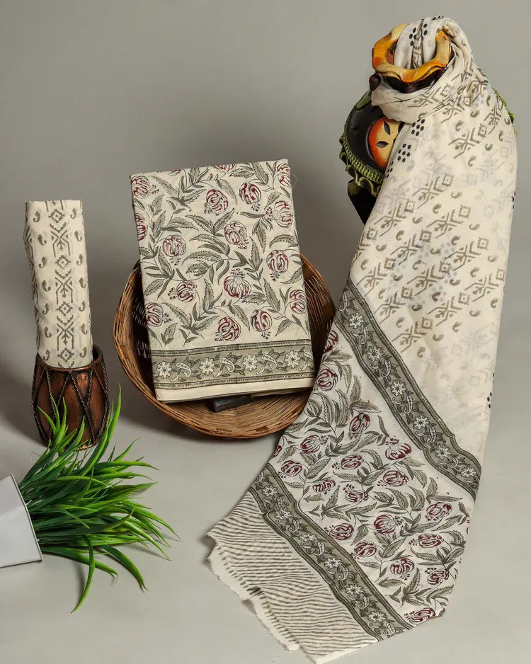 Cotton Suit with Cotton Dupatta