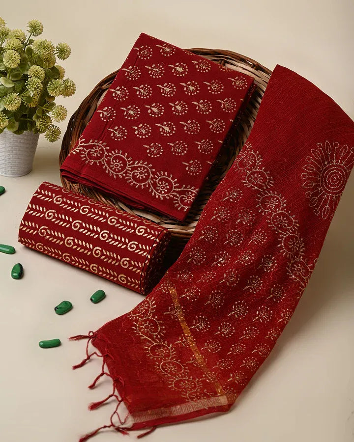 Cotton Suit With Kota Doriya Dupatta