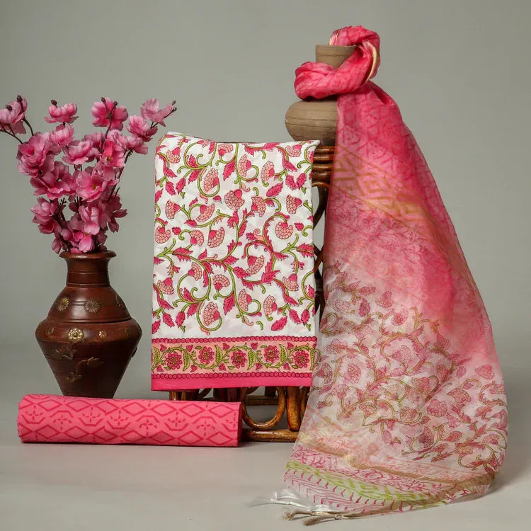 Organzza Dupatta Cotton Set