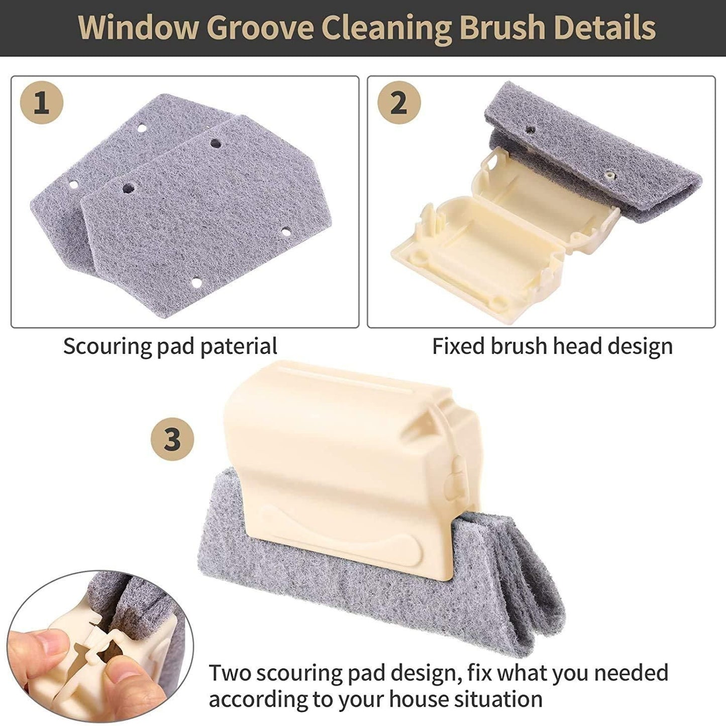 Window Groove Cleaning Brush(Pack of 2)