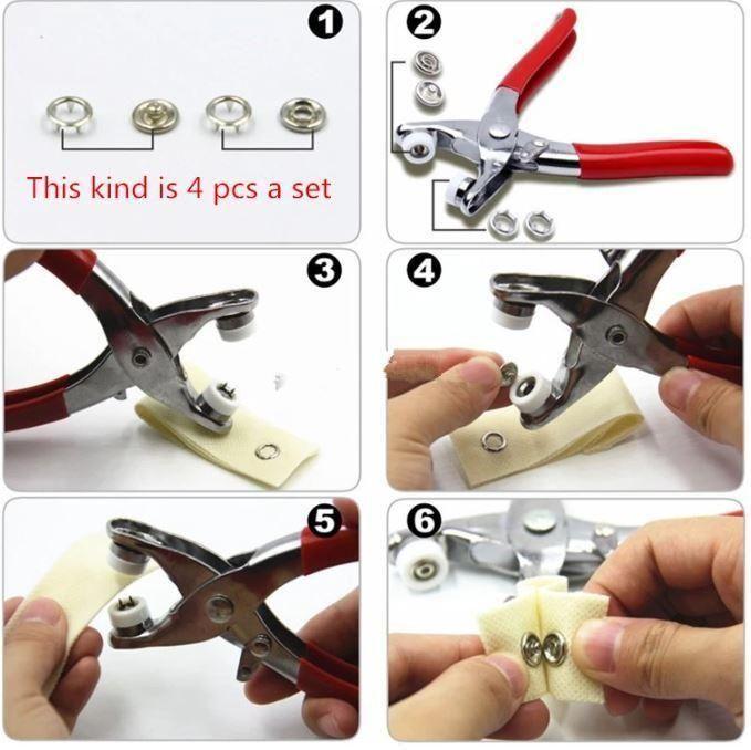 Metal Copper Prong Snap Buttons With Pliers