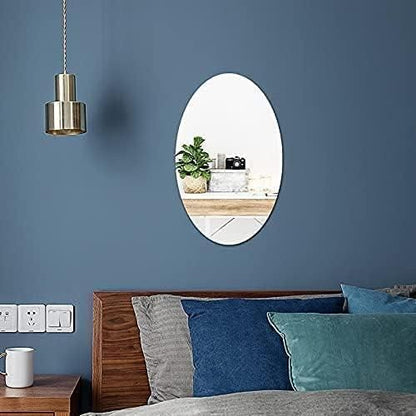 Unbreakable Oval Shaped Mirror (Pack of 2)