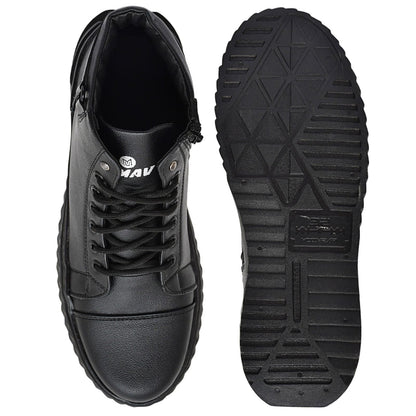 Men's Black Korean Style Sneakers Boot