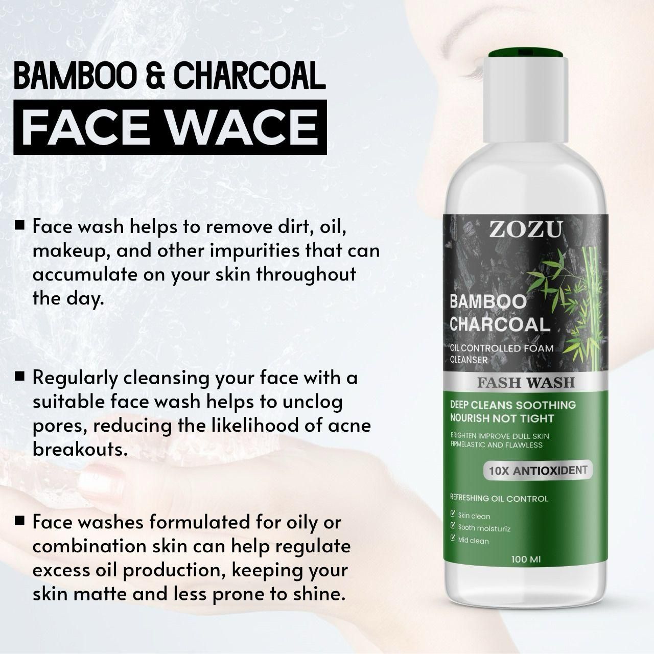 ZOZU Charcoal Face Wash (Pack Of 2)