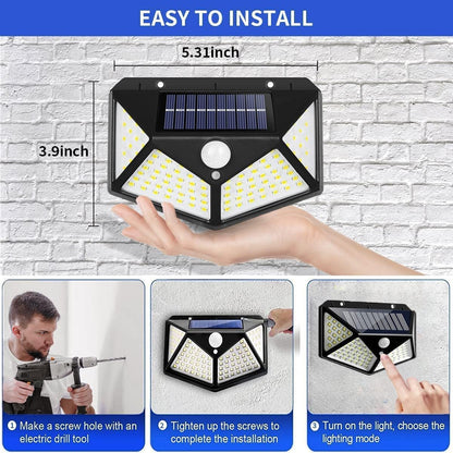 Solar Motion Sensing LED Light with 100 LEDs