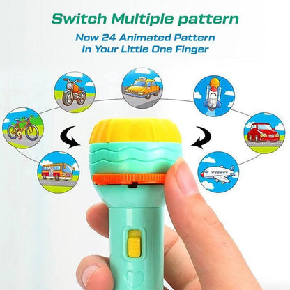 Slide Flashlight Torch Education Learning Kids Toy