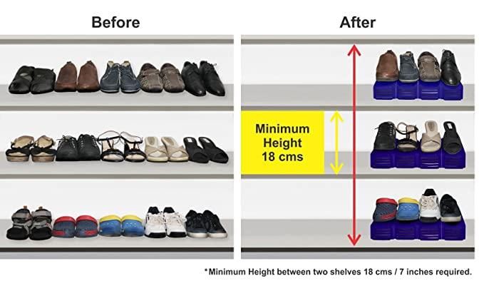 Shoe Organizer - The Adjustable Shoe Rack Space Saver (6 pac)