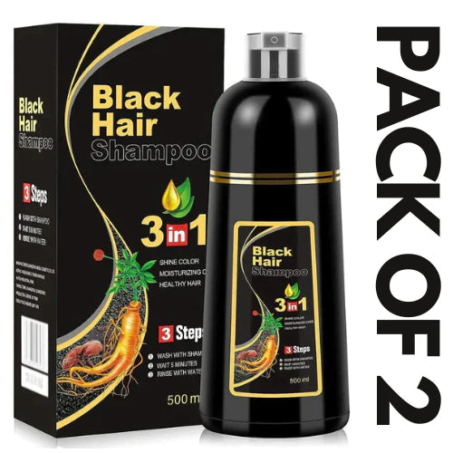 Black Hair Shampoo 3 in 1  (Buy 1 Get 1 Free)